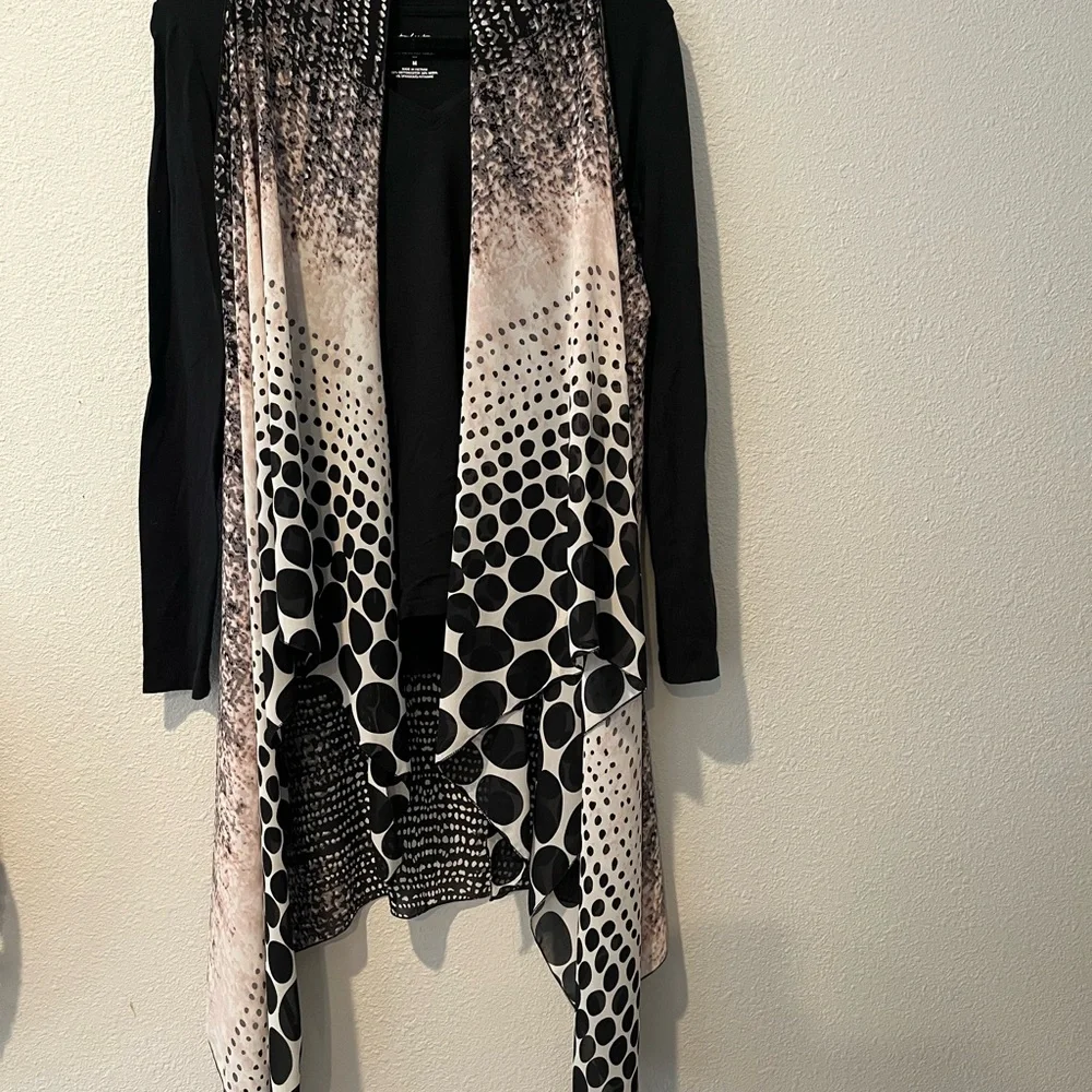 Boho  long line  open front asymmetrical  flowing vest.  Lagenlook  OS